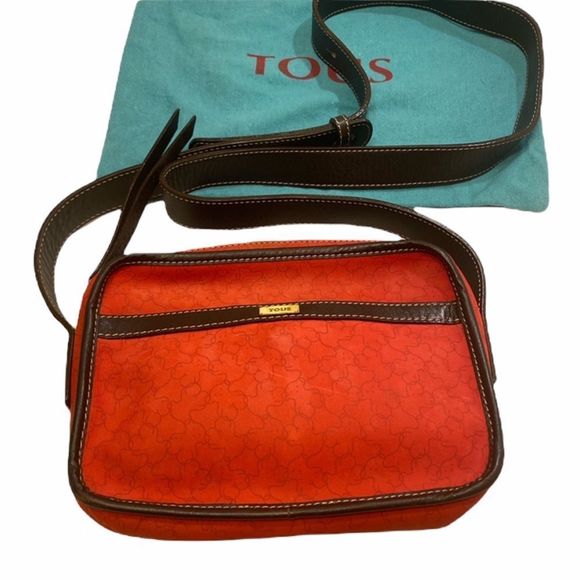 Tous Red Suede And Brown Leather Bag - Picture 3 of 15